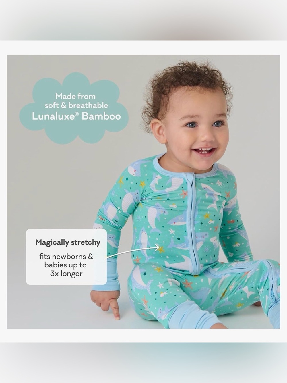Little Sleepies Shark Soiree Bamboo
Viscose Zippy - Picture 2 of 13